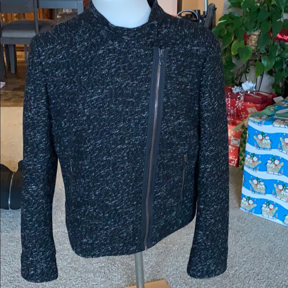 Salt & pepper asymmetrical blazer (87)